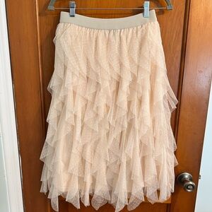 Elegant Cream Layered Skirt